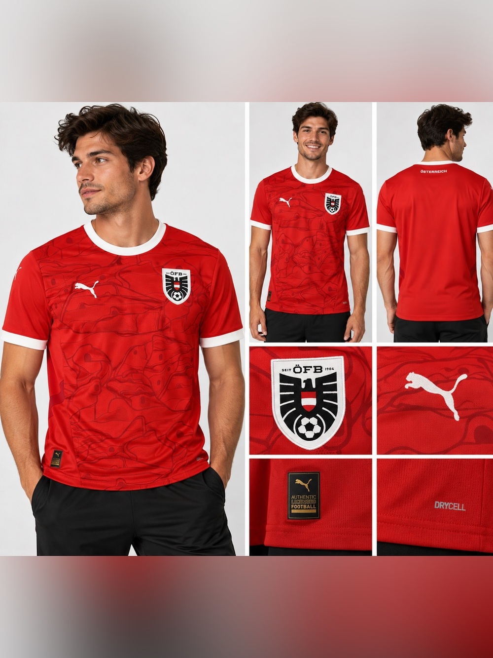 Puma Austria National Team Soccer Jersey Men’s XL Red ÖFB RE:FIBRE DryCELL